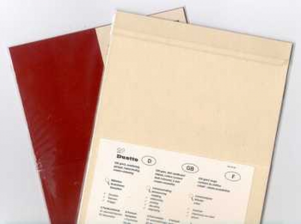 Doppelkarte Duetto, rot-chamois